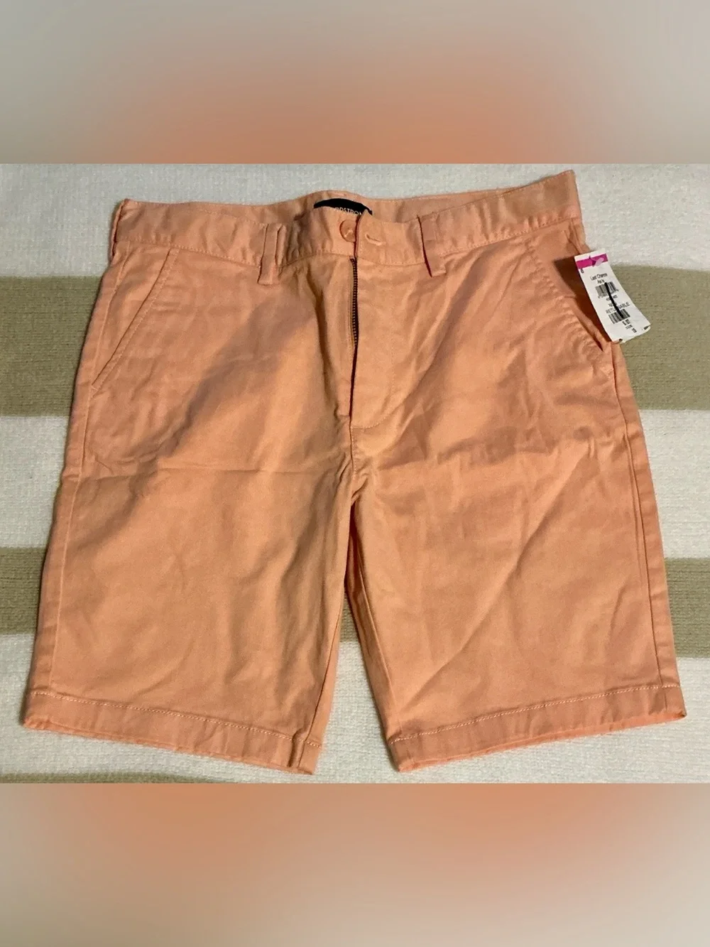 Nordstrom Peach Flat-Front Chino Shorts size 16